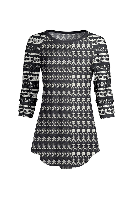 Gray Fair Isle Sweater Print-