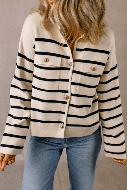 Threaded Pear Genesis Pocket Buttoned Cardigan Sweater