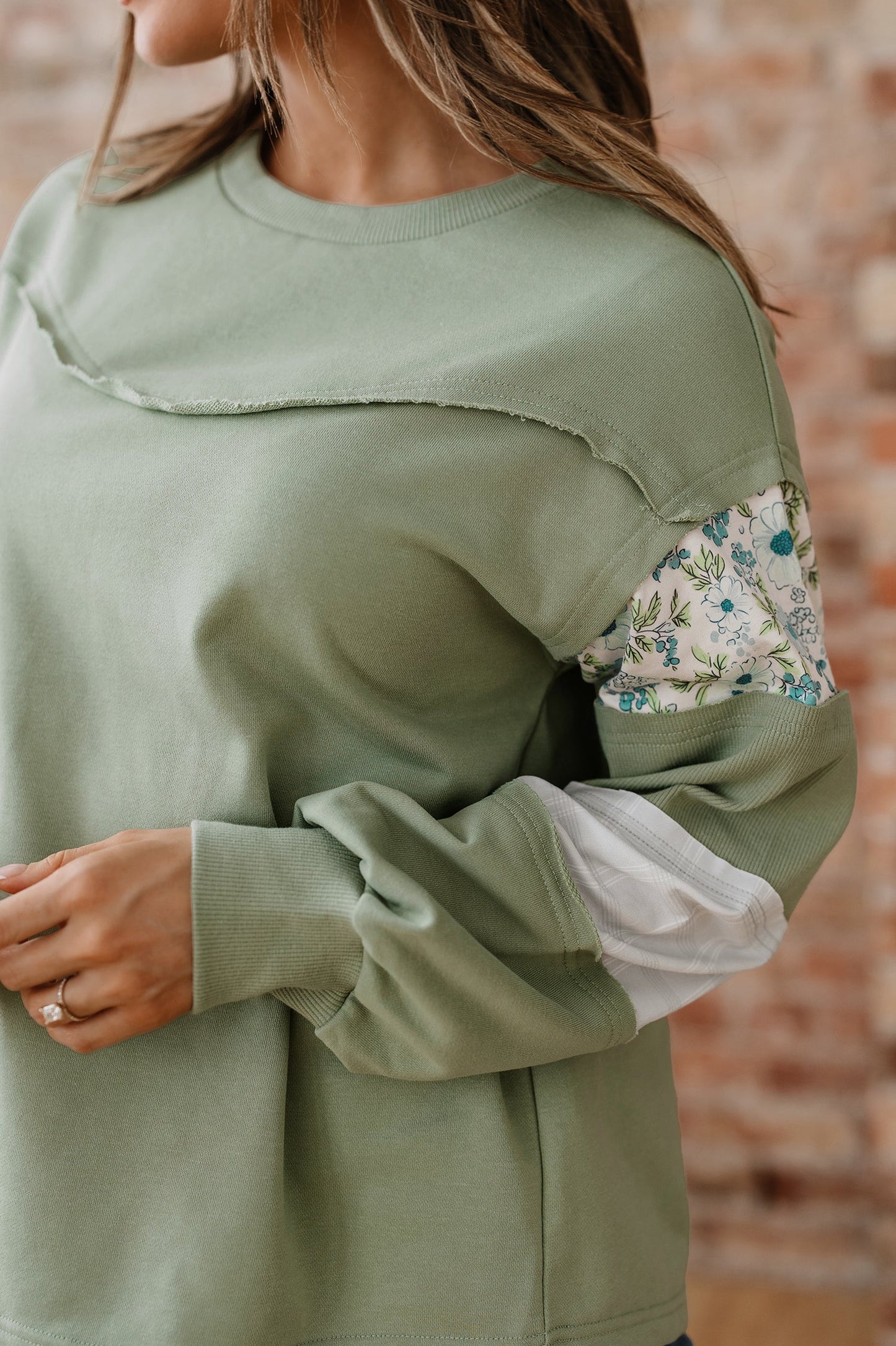 Threaded Pear Oaklee Relaxed French Terry Top