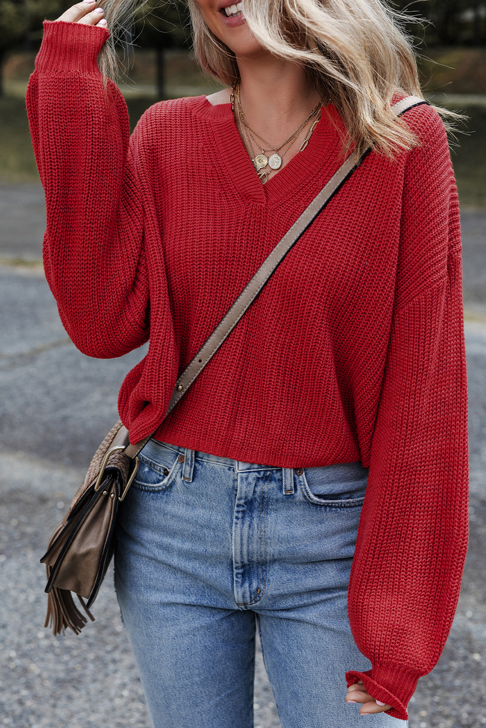 Threaded Pear Evelyn Knit Drop Shoulder Sweater
