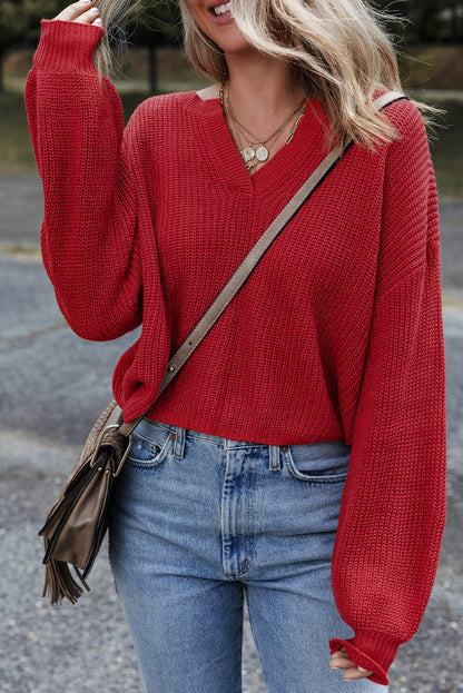 Threaded Pear Evelyn Knit Drop Shoulder Sweater