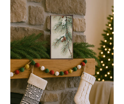 Kendrick Home Pine Branch With Snow Vertical