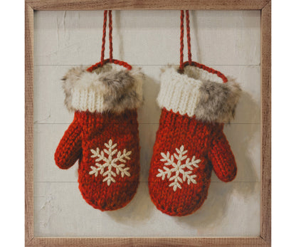 Kendrick Home Red Mittens With Snowflakes