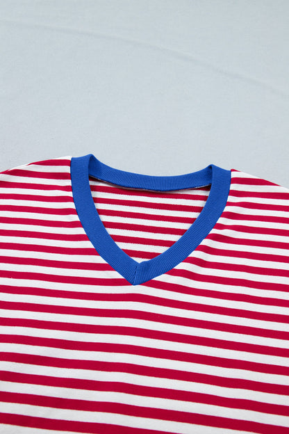 Threaded Pear Skye Stripe Trim Tee Set