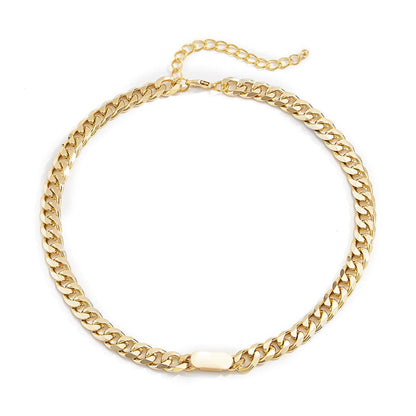 Goldtone Figaro Choker Necklace