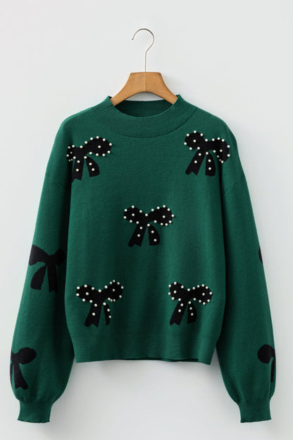 Threaded Pear Eleanor Bow Pattern Loose Sweater