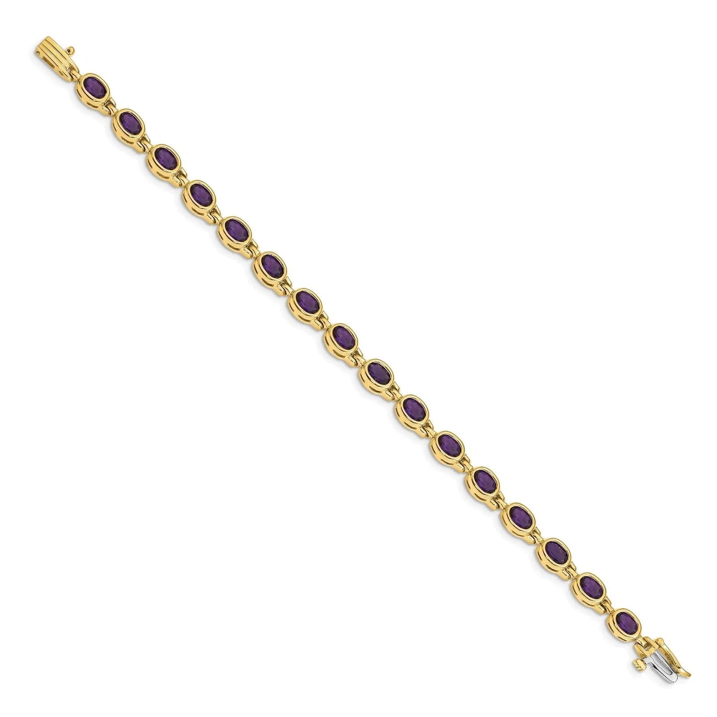 Genuine Amethyst 14K Yellow Gold Bracelet