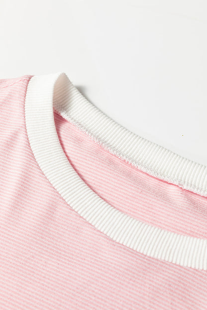 Threaded Pear Skyler Contrast Edge Patchwork Long Sleeve Top