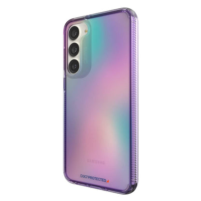 Zagg Gear4 Milan Samsung Galaxy S23 Series Phone Case (Aurora), D30 Drop Protection up to 13ft / 4m, Wrks with Wireless Charging Systems, Lightweight and Transparent with Edge-To-Edge Protection