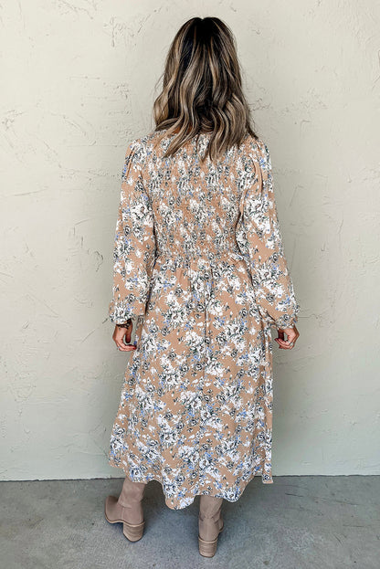 Threaded Pear Indy Puff Sleeve Long Dress