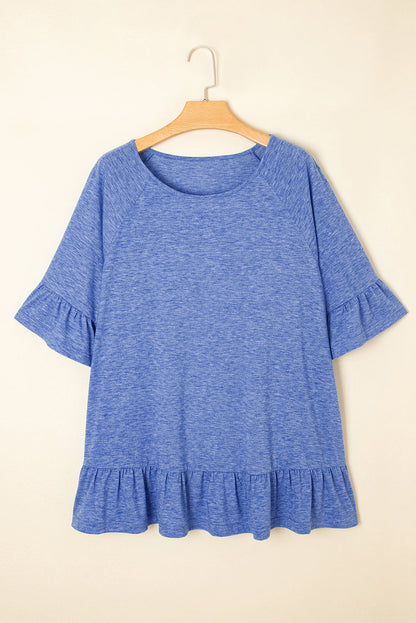 Threaded Pear Bailey Short Sleeve Casual Plus Blouse