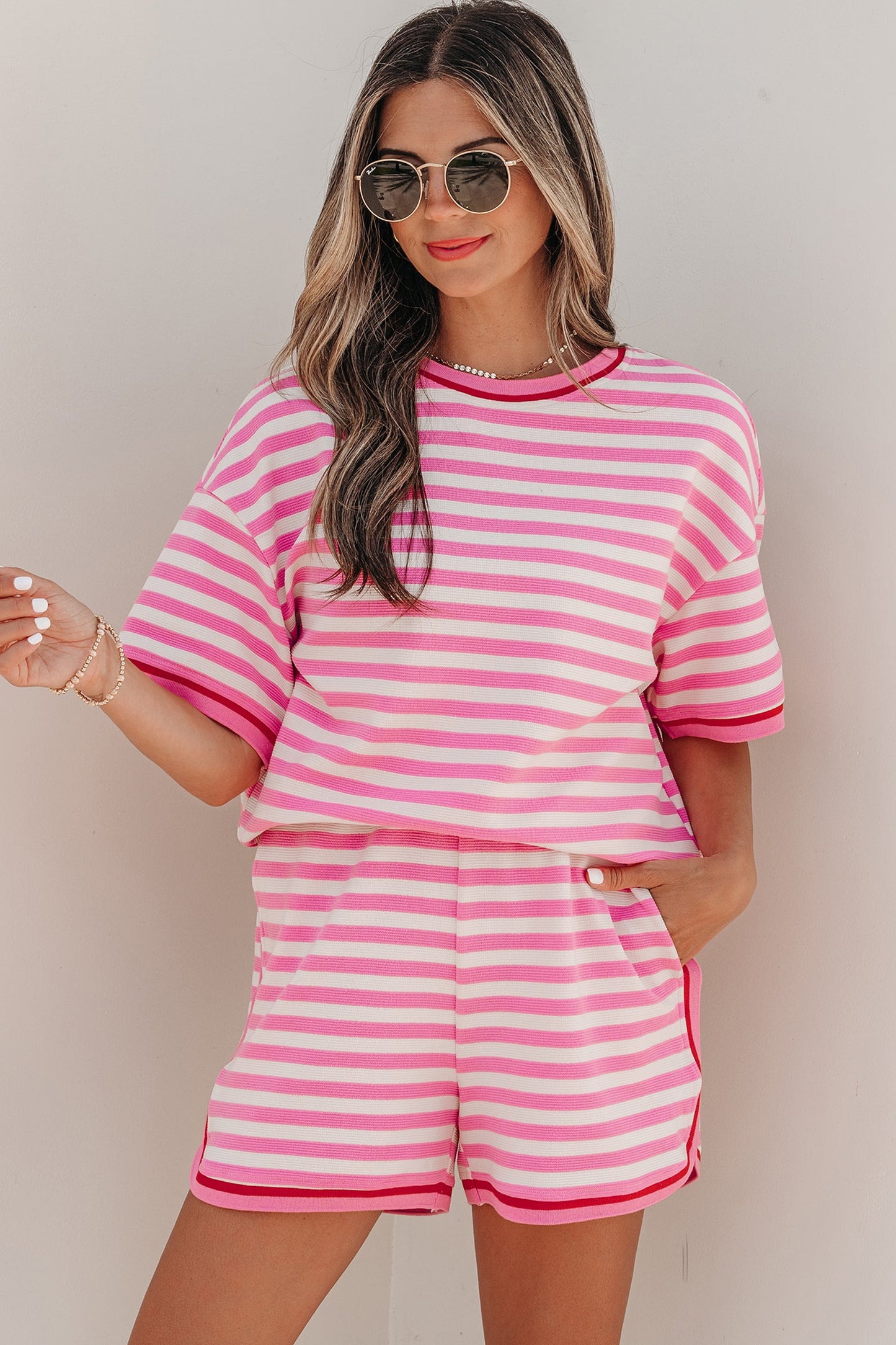 Threaded Pear Matilda Trim Short Sleeve Set
