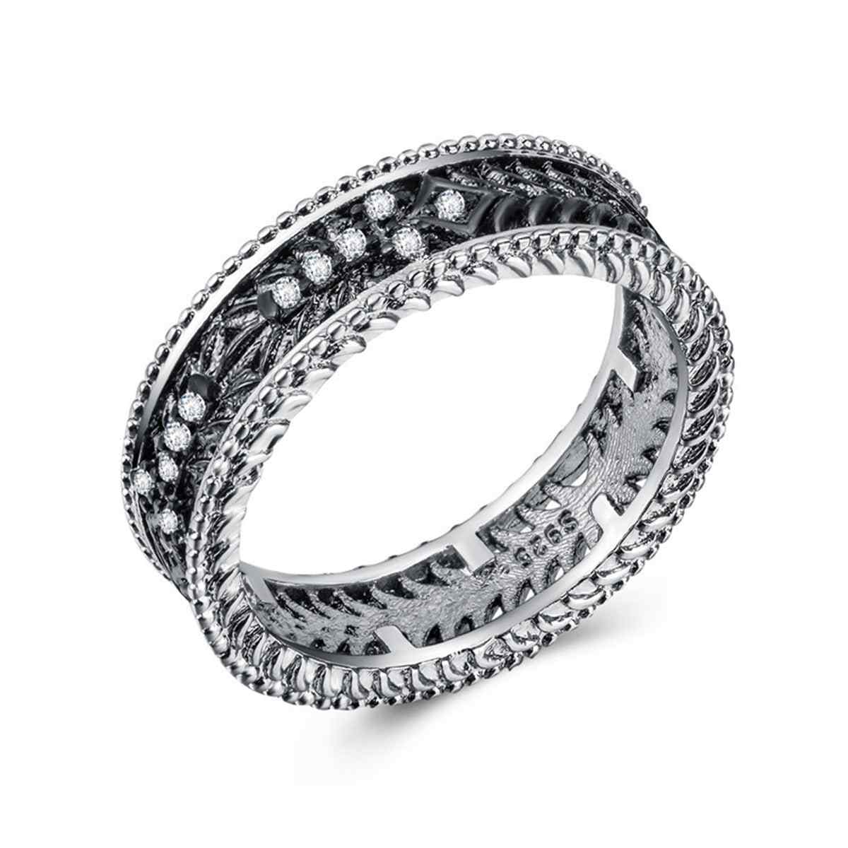 Cubic Zirconia & Two Tone Openwork Band