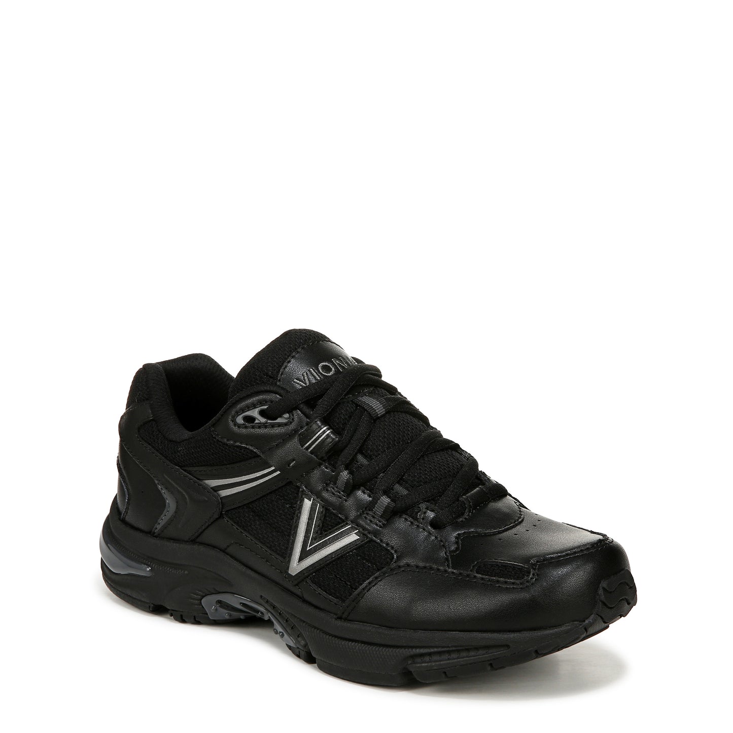 Black Leather & Fabric-