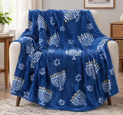 Luxury Home Hanukkah Micro Plush Throw Blanket