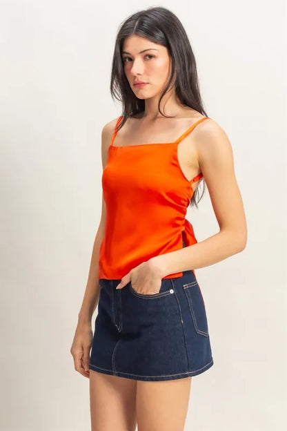 HYFVE Satin Back Tie Detail Cami