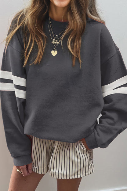 Threaded Pear Taylor Striped Oversized Sweatshirt