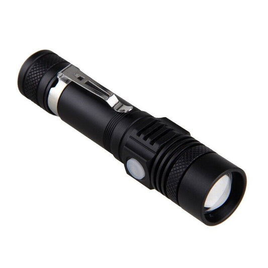 Prime Goods Super Bright 90000LM LED Tactical Flashlight Zoomable with Rechargeable Battery - Black