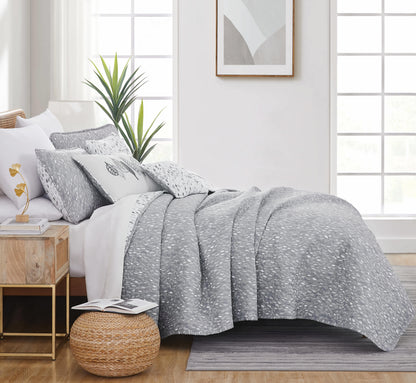 Botanical leaves Grey-