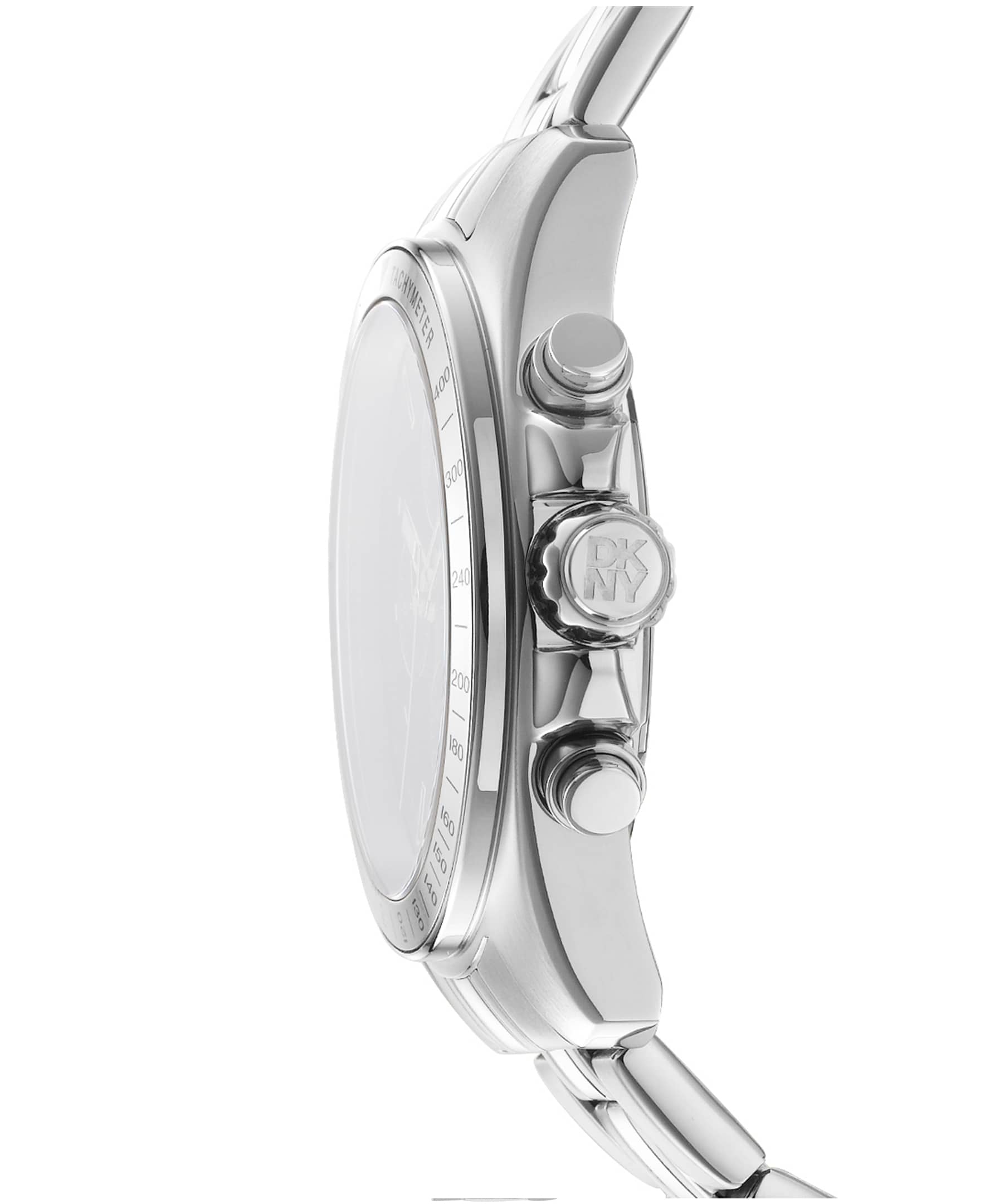 Dkny Men Watch, Silver Color Case, Silver Dial, Stainless Steel Metal Bracelet, Chronograph, 10 Atm-1