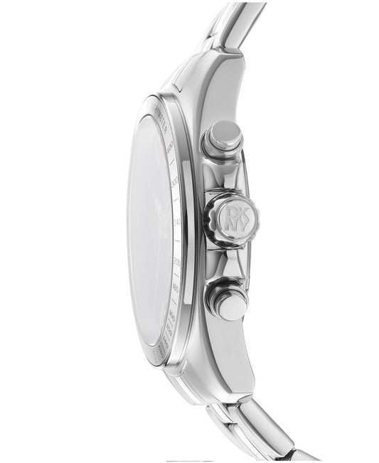 Dkny Men Watch, Silver Color Case, Silver Dial, Stainless Steel Metal Bracelet, Chronograph, 10 Atm-1