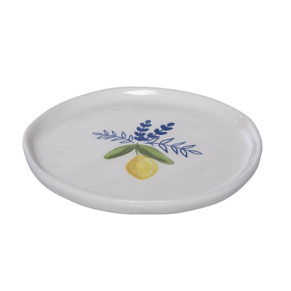 Ceramic Appetizer Plate Set of 4 Citrus Multicolored for Spring Serving and Entertaining