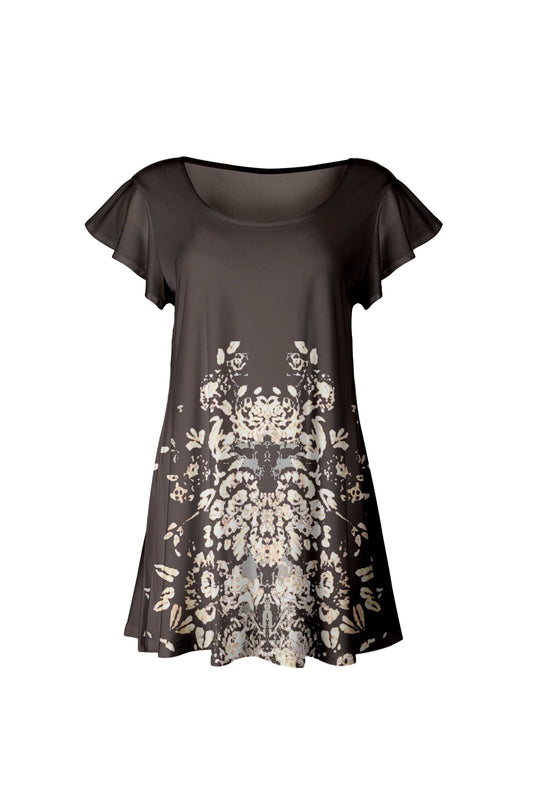 Brown Floral Border-