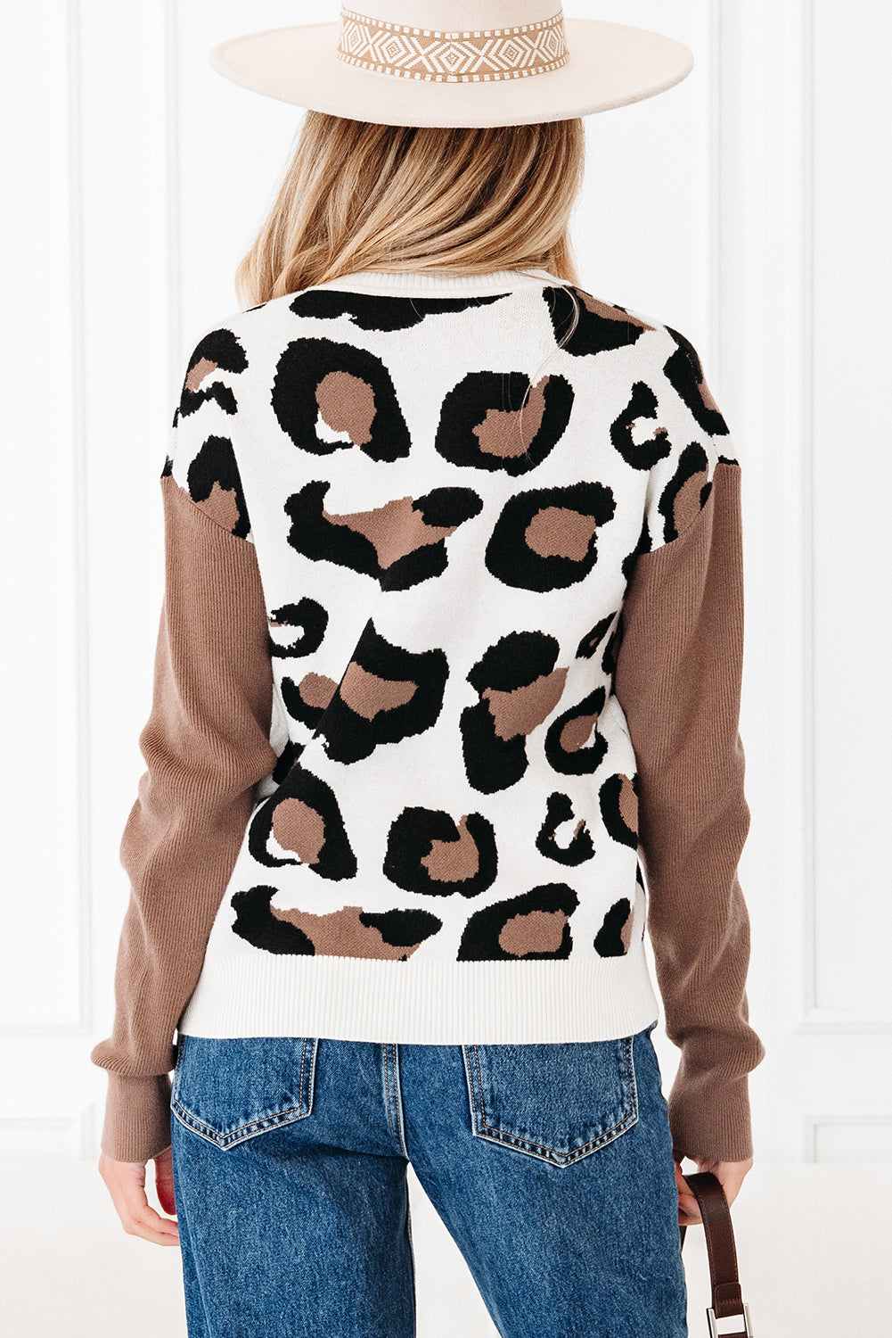 Jocelyn Block Patchwork Sleeve Sweater - Jet Stream / L - 12/14