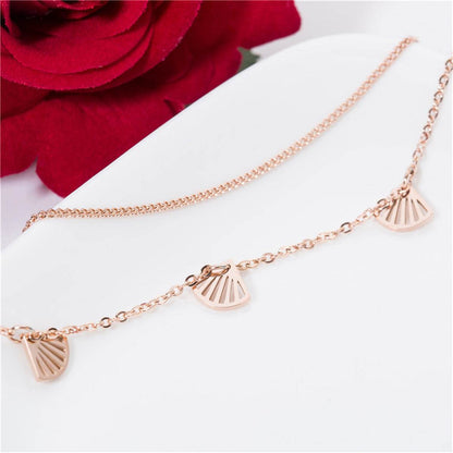 Rose Goldtone Gingko Leaves Charm Bracelet
