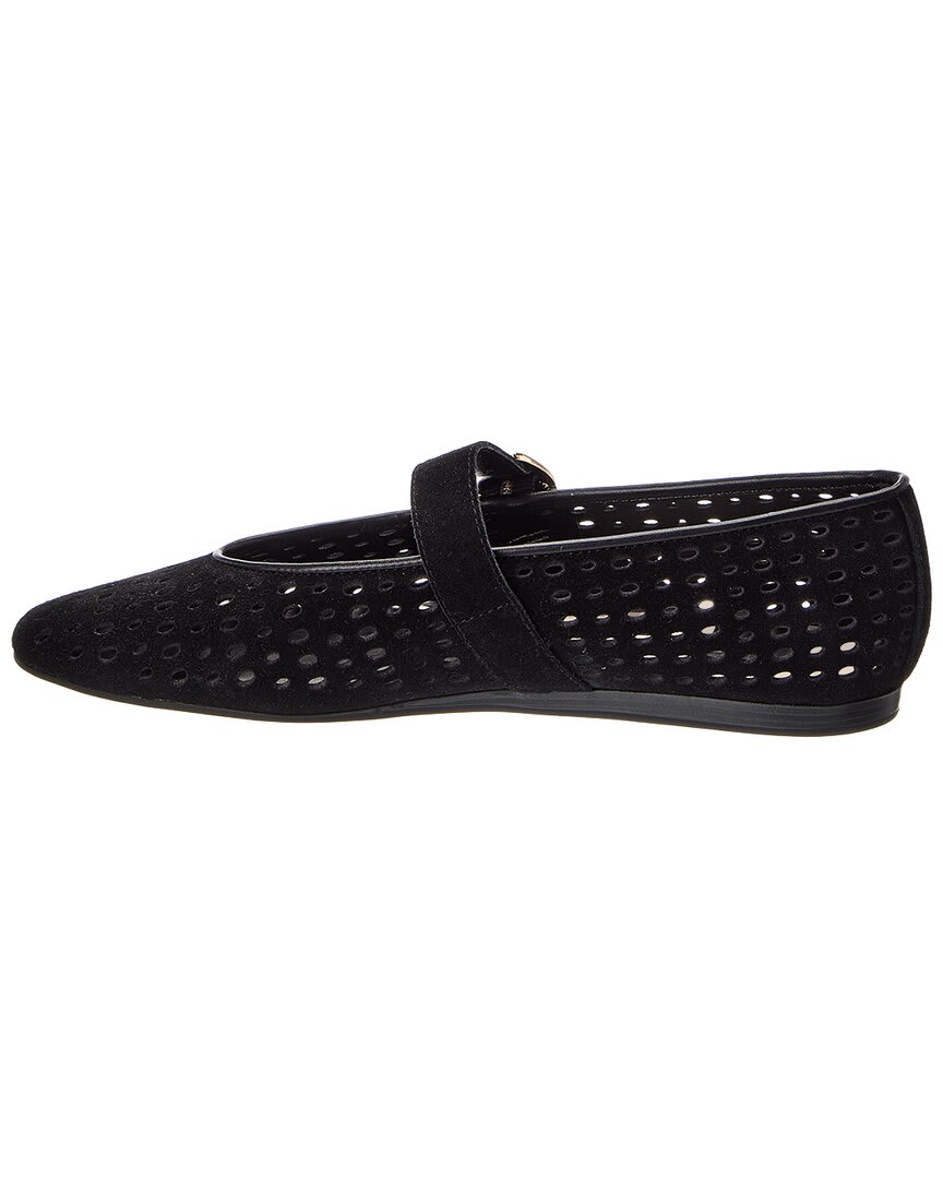 onyx perforated suede-