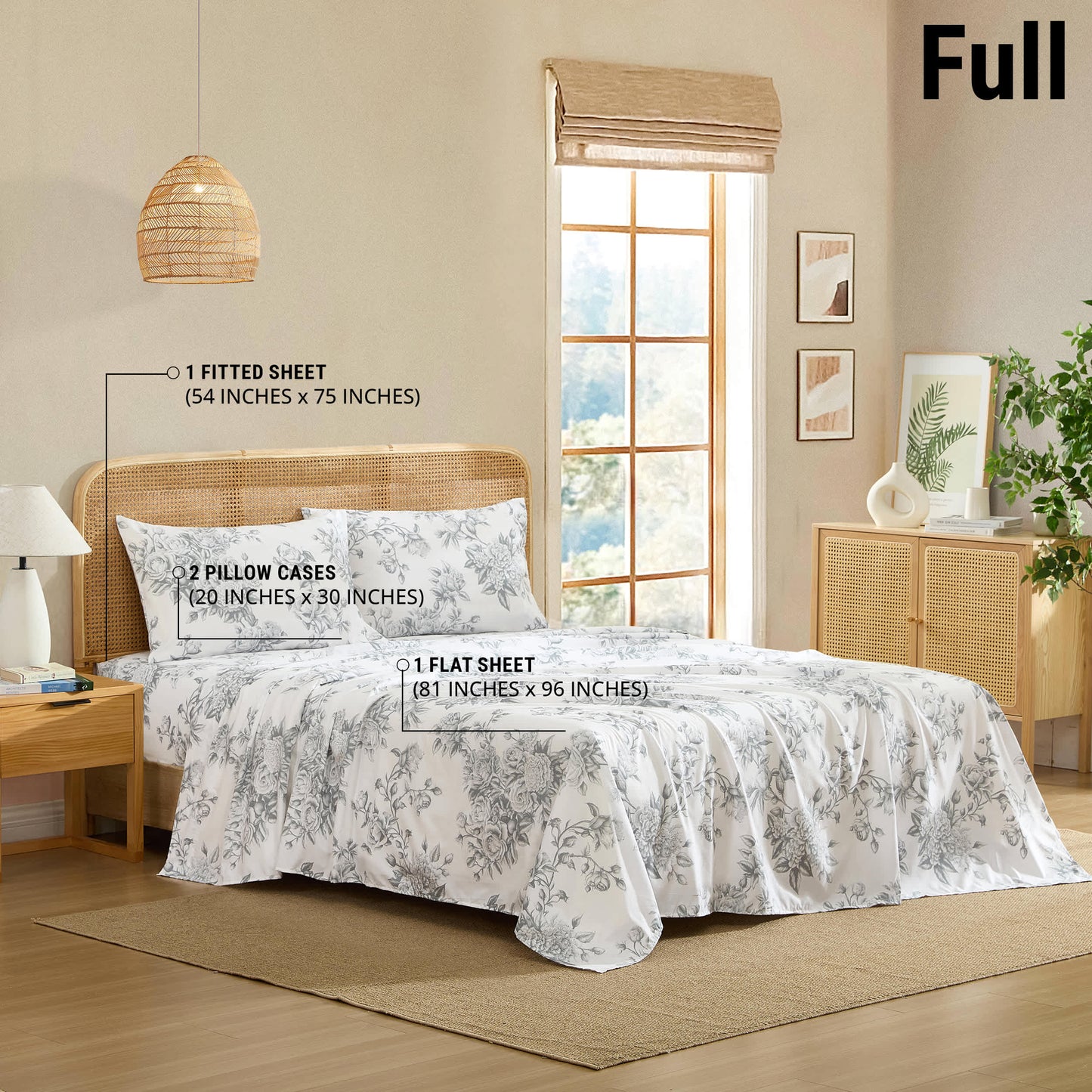 Rose Toile Gray-