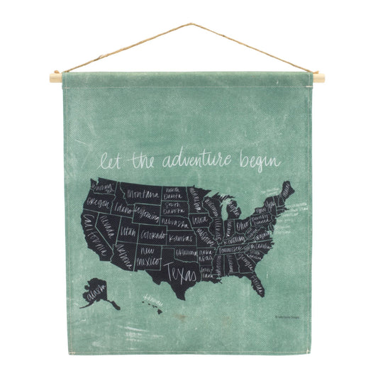 Melrose International United States Linen Wall Hanging 18.5"H