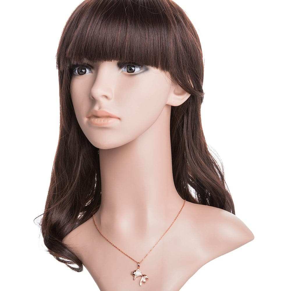 Cubic Zirconia & Rose Goldtone Goldfish Pendant Necklace