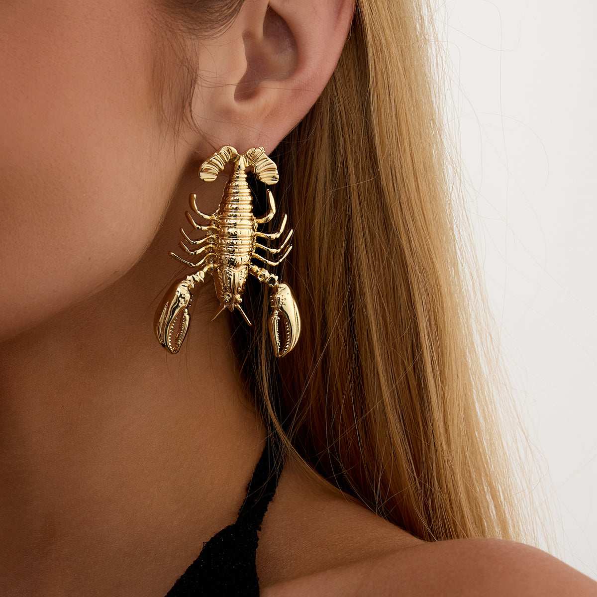 Goldtone Lobster Dangle Earrings