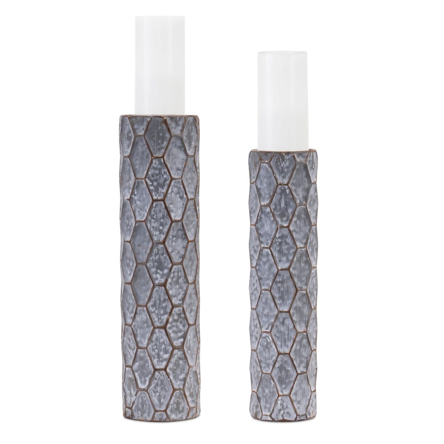 Melrose International Honeycomb Metal Candle Holder (Set of 2)