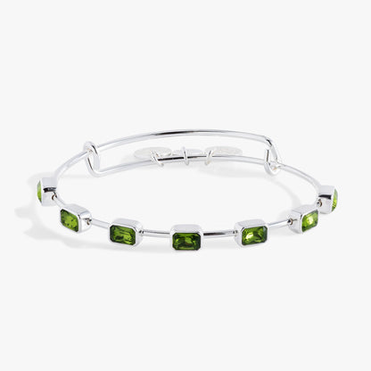 August Birthstone Emerald Cut Bangle