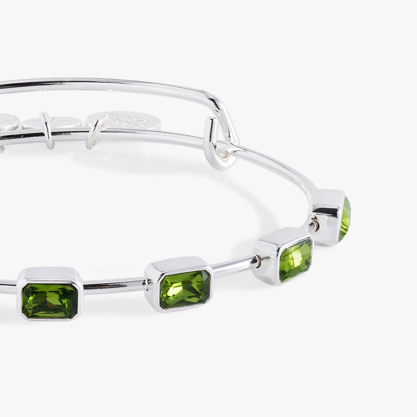 August Birthstone Emerald Cut Bangle