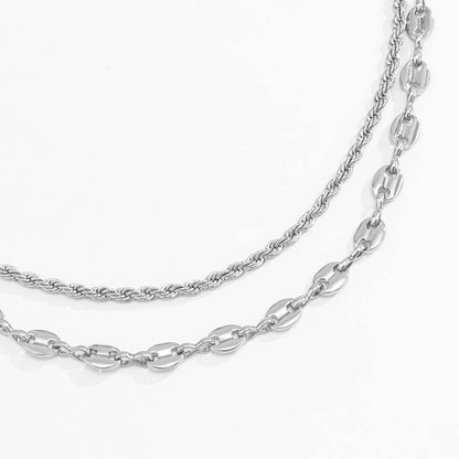 Silvertone Intertwined Layered Necklace