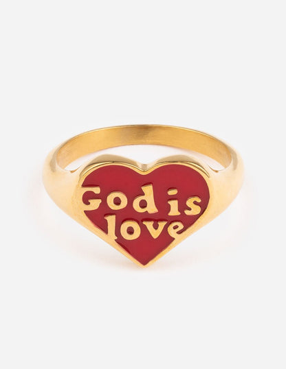 Elevated Faith Enamel God is Love Ring