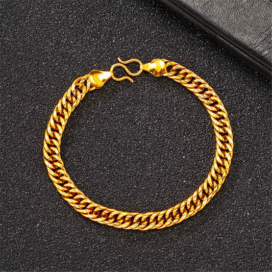 Goldtone Figaro Link Bracelet-1