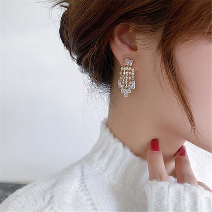 Crystal & Cubic Zirconia Chandelier Drop Earrings