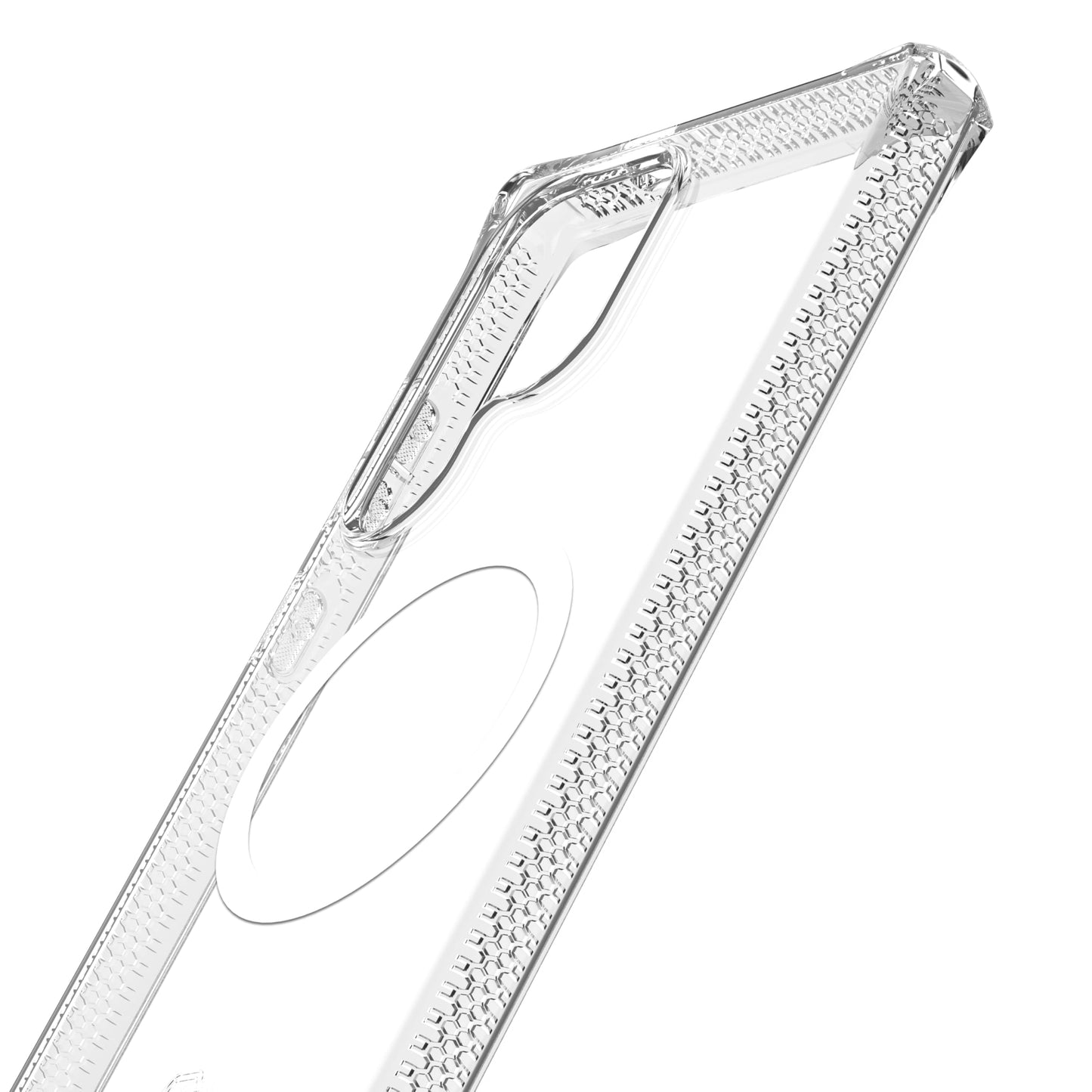 Itskins Hybrid R // Clear Magnetic Protective Phone Case for Galaxy S25 Ultra, Compatible with Magsafe, Anti-Yellowing Cell Phone Cover, Military Grade Protective Bumper - Transparent