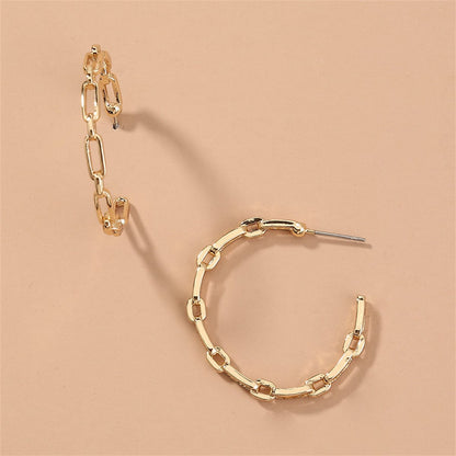 Goldtone Chain Hoop Earrings