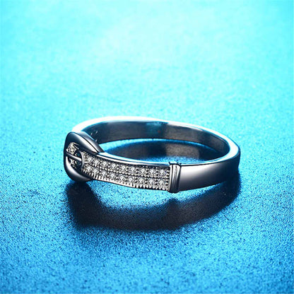 Cubic Zirconia & Silvertone Belt Band-4