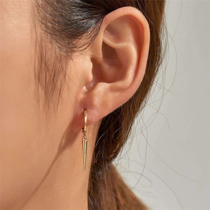Goldtone Awl Huggie Earrings