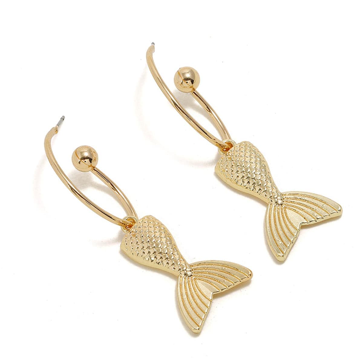Goldtone Fishtail Drop Earrings
