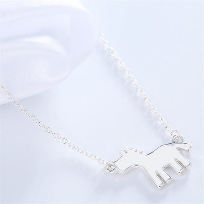 Silvertone Horse Pendant Necklace