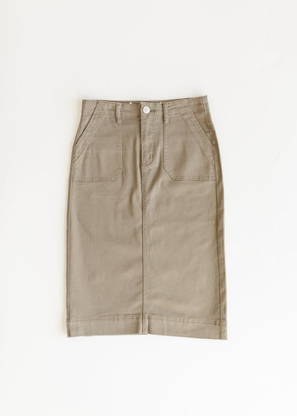 Erica Cotton Twill Midi Skirt