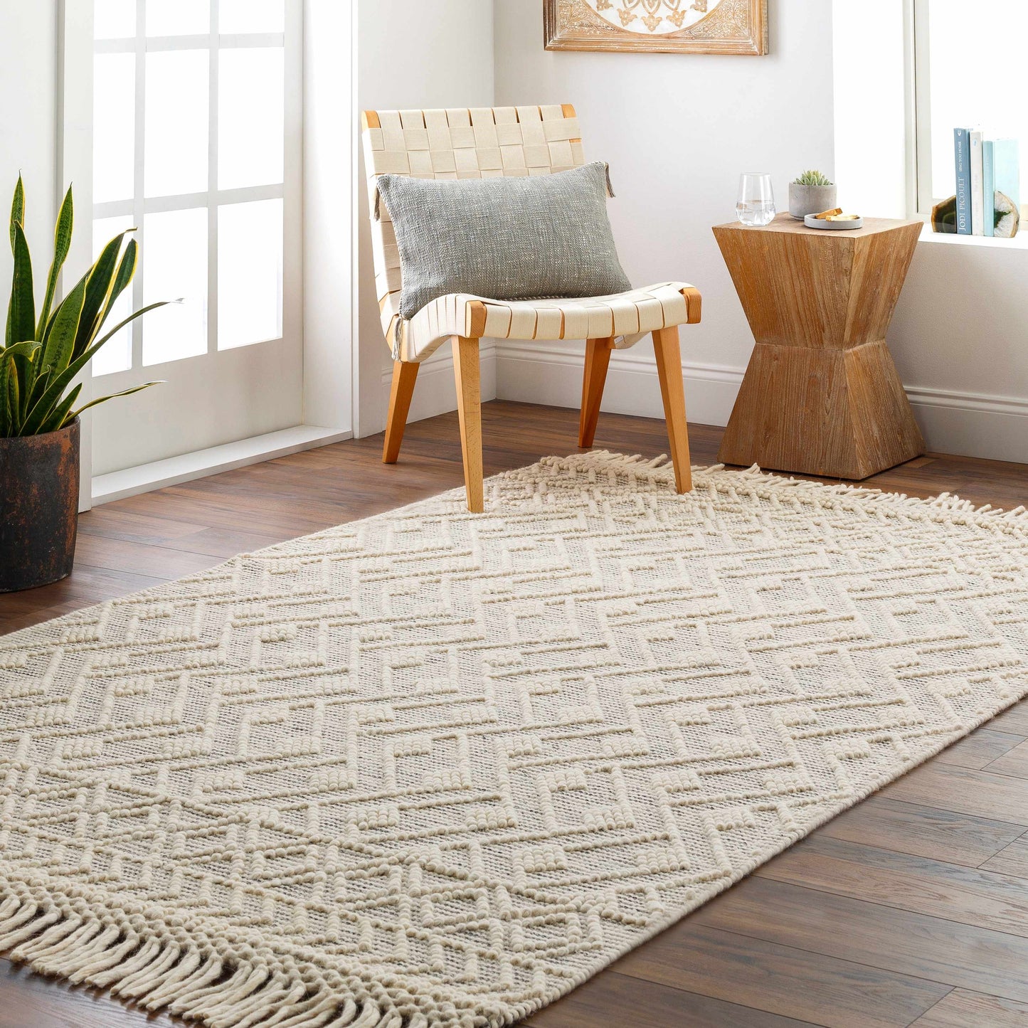Erica Wool Rug with Tassels - Clearance