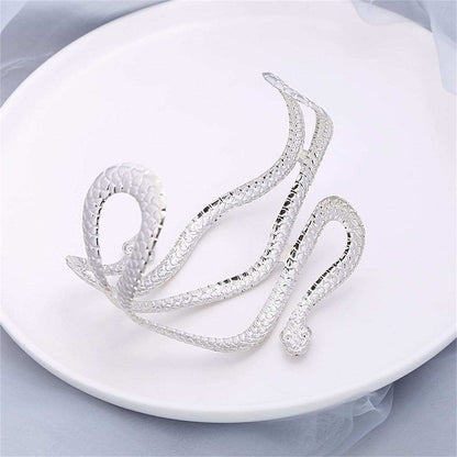 Silvertone Serpentine Arm Cuff